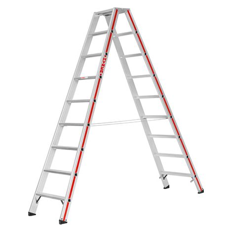 Escabeau double 2x12 marches - Hauteur max. de travail 4,3m - 8024/2X12