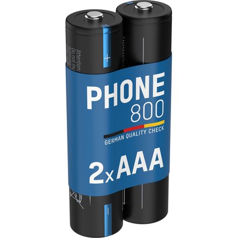 ANSMANN Telefon Akku AAA 800mAh 1,2V, 2 Stück, DECT