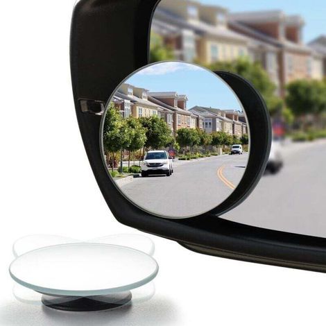 Toter-Winkel-Rückspiegel, 2 Zoll, rund, HD-Glas, rahmenlos, konvex, Außenzubehör mit verstellbarem Weitwinkelarm für Pkw, SUVs und Lkw, 2er-Set
