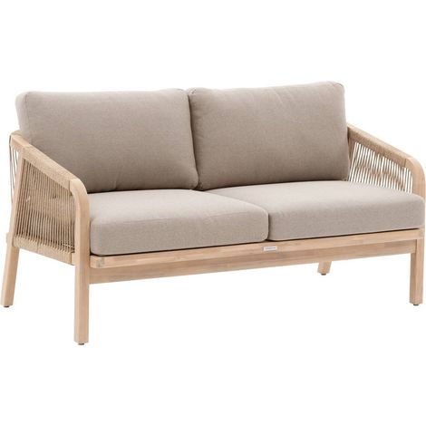 Gartensofa Papouasie Akazie 2-Sitzer aus Polyester und Akazie - Hespéride