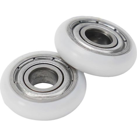 Roulettes de suspension pour portes coulissantes de douche en verre, roulettes et glissières de rechange élastiques (1/5)