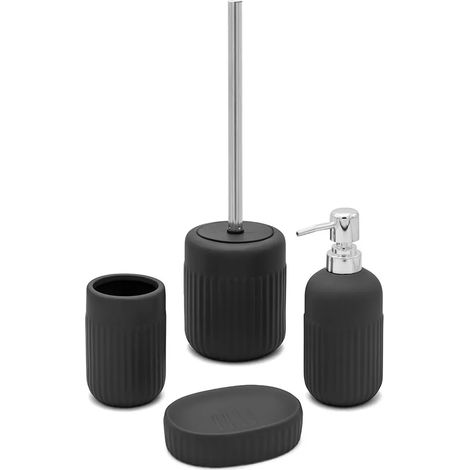 Set completo accessori bagno nero in ceramica Cup (1/5)