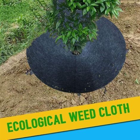 Packung mit 10 Vlies-Mulchmatten für Bäume – Mulchring für Bäume und Unkraut – Unkrautschutz – 52 cm (1/4)