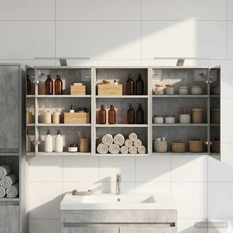 Juego de Muebles de Baño con estante 3 pcs 126 x 16 x 62.5 cm