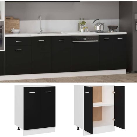 Maison Exclusive - Armario bajo "Lyon" negro 60x46x81,5 cm Madera
