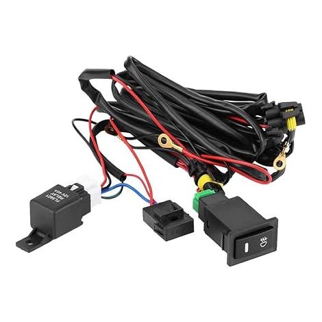 Kit de câblage pour feux de brouillard, barre lumineuse LED, faisceau de câblage universel 12 V pour feux de brouillard LED, interrupteur marche/arrêt, faisceau de câblage fusible, kit de relais (1/5)