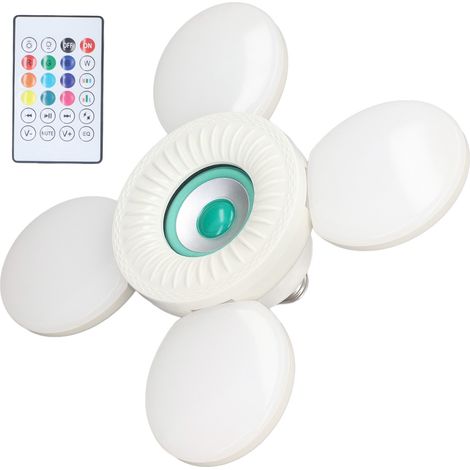 Lampe de couleur RGB déformable avec angle réglable, conception pliable, télécommande, haut-parleur et ampoule (85–265 V). (1/5)
