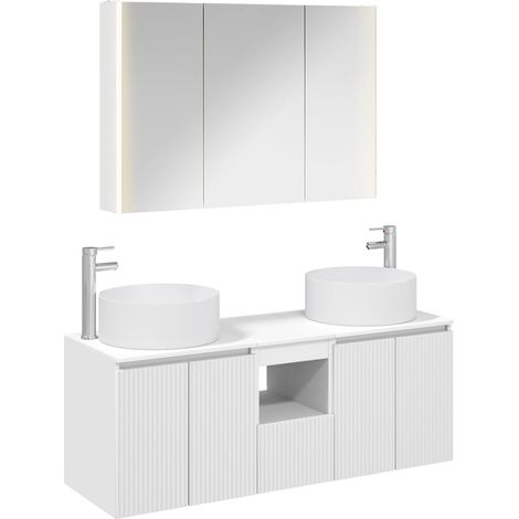 Bathroom Cabinet Set 4 pcs White 103.5 x 15.5 x 70 cm vidaXL (1/5)