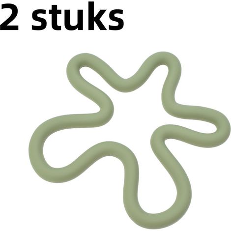 Trépied en 2 parties - Set de table isolant en silicone de forme irrégulière - Set de table résistant à la chaleur pour usage domestique - Vert (1/5)