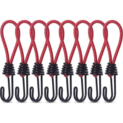 cinghie di fissaggio per tenda con moschettoni, ganci elastici per corde da tenda, adatti per tettoie e teloni da campeggio all'aperto.