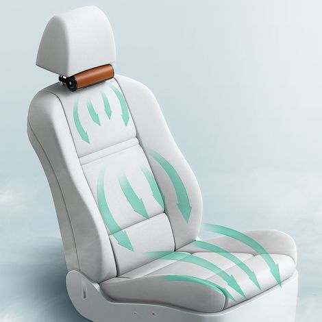 Rotorblattloser Autositzventilator, USB-aufladbar, 3 Geschwindigkeitsstufen, Rückenlehnenkissen, brauner Auto-Luftkühler (1/5)