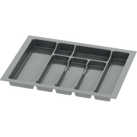 1 - Range-couverts - Organiseur de tiroir - 7 compartiments - Découpable et lavable - Pour cuisine moderne - Anthracite - 53x43 cm (1/4)