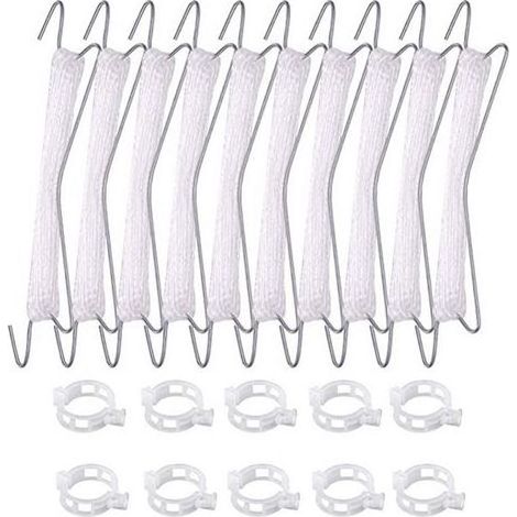 Lot de 10 crochets à tomates avec corde, tomates et concombres, serres pour autres légumes,10 crochets (10 mètres de fil) + 20 boucles (1/4)
