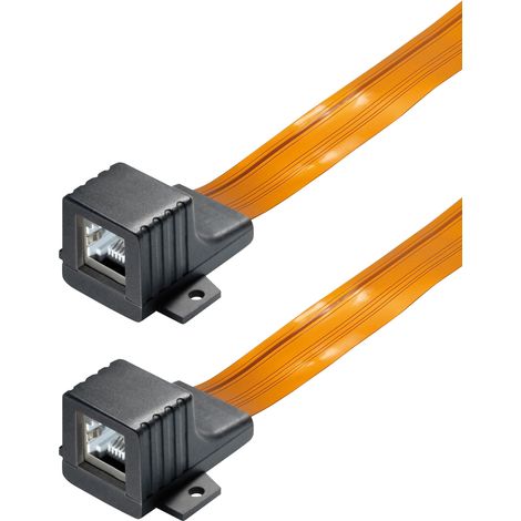 Cavo passante de Finestra de Cable de Network, 2 ConnettoriFemmina RJ45 (8P8C 8 Pin), versione de Connettore diritto, Cavo Piatto con una lunghezza totale   30 cm, lamina de Circuito stampato de (1/4)