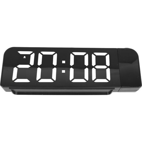 Réveil à projection, gros caractères, minuteur, température, utilisation facile, design minimaliste, affichage de l'heure et de la date, horloge LED à projection (1/5)