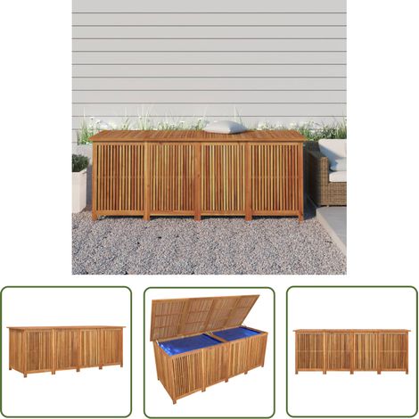 The Living Store Boîte de rangement de jardin 200x80x75 cm bois massif d'acacia - Coffre De Jardin - Rangement Extérieur - Coffre De Rangement - Meuble De Jardin - Mobilier De Jardin (1/5)