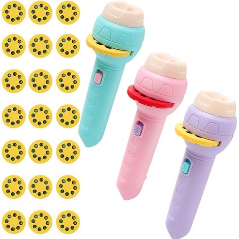 Lampe de Projection Éducative 3 Pièces avec Histoires pour Enfants, Garçons et Filles - Jouet Lumineux d'Apprentissage et Veilleuse (1/5)