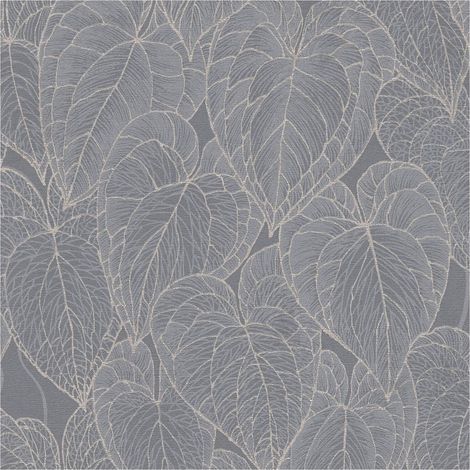 Nature wallpaper wall Profhome 781283 hot embossed non-woven wallpaper textured with floral ornaments subtly shimmering grey silver 5.33 m2 (1/5)
