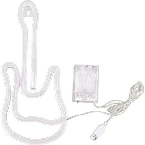 Signe néon coloré pour guitare, alimenté par batterie USB, trou pré-percé, Tube LED, décoration murale, lumière pour Bar
