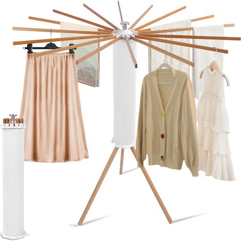 Séchoir à Linge tripode, Séchoir à Linge Portable et Pliable, Peu encombrant - Séchoir à Linge Pliable sur Le Sol Balcon Chambre à Coucher Maison (1/5)