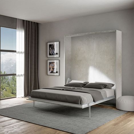 Letto matrimoniale THERES a scomparsa verticale Grigio 174x39xh210 cm (1/5)