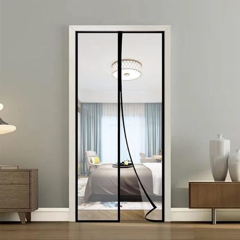 Magnetic mosquito net for doors and windows, ultra-fine mesh, 120 x 210 cm, black (1/5)