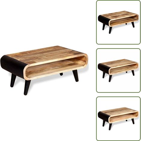 Table basse Bois de manguier brut 90x55x39 cm - Table Basse Industrielle - Table Basse Design - Table Basse Bois Massif - Table Basse Vintage - Table Basse Rustique (1/5)
