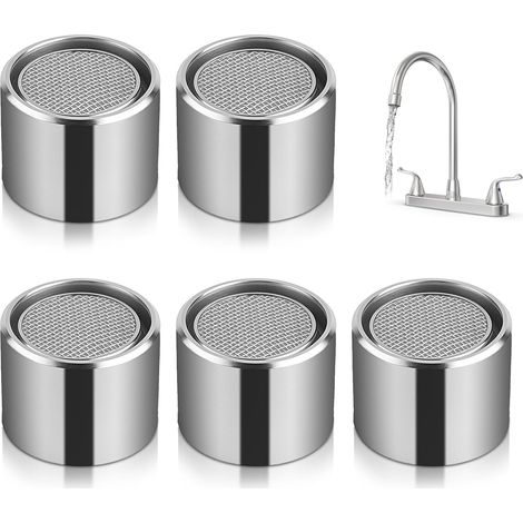 Juego de 5 aireadores para lavabo de baño, aireador para grifo de cocina con filtro y carcasa de latón, aireador para grifo hembra, repuestos para aireador de fregadero de cocina, apto para grifos de (1/5)
