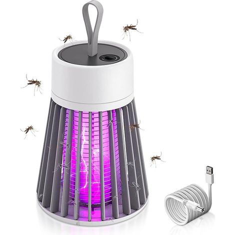 Lampada antizanzare elettrica portatile per interni - Ricaricabile/USB, luce UV (copertura 100 mq) - Non tossica, adatta per zanzariere da campeggio (1/2)