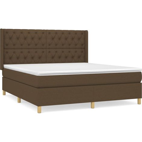Sommier à lattes de lit avec matelas Marron foncé 160x200 (1/5)