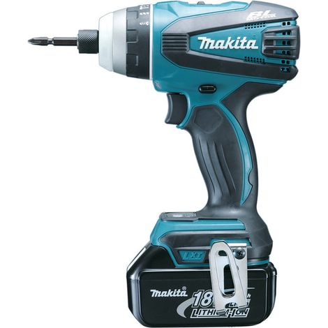 Taladro/atornillador 18 V Li-Ion 5 Ah MAKITA 4 funciones - 2 baterías, cargador, maletín - DTP141RTJ (1/2)