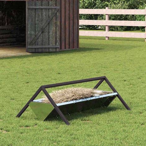 vidaXL Abbeveratoio per bestiame Argento 111 x 76 x 38 cm