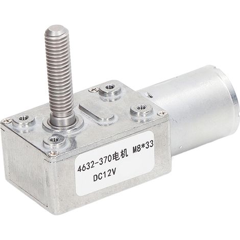 Moteur Électrique 12V CC avec Réducteur à Vis sans Fin 4632-370, 30 tr/min, Auto-bloquant, Haute Torsion, Sens Horaire/Antihoraire (1/5)