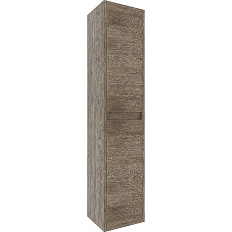 Mobile Bagno Sospeso Armadietto A Colonna Armadio Pensile 2 Ante 4 Ripiani Rovere Arredamento Bagno Nordico Moderno 30 x 25.5 x 140 cm Colore Rovere Scuro
