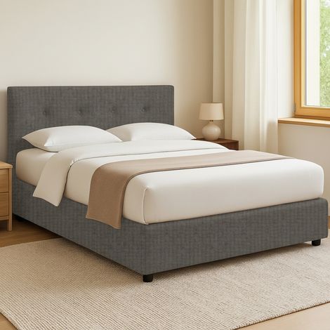 Cama Doble Oxford, Desenfundable, Hecho en Italia, Gris Tortora (1/5)