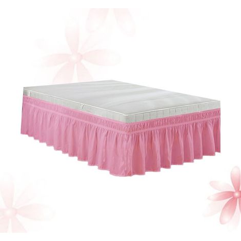 Bettrahmenbezug polyester Schlafzimmer Schutz OUNONA Rosa Bettrock en Baumwolle mit Rüschen (1/5)