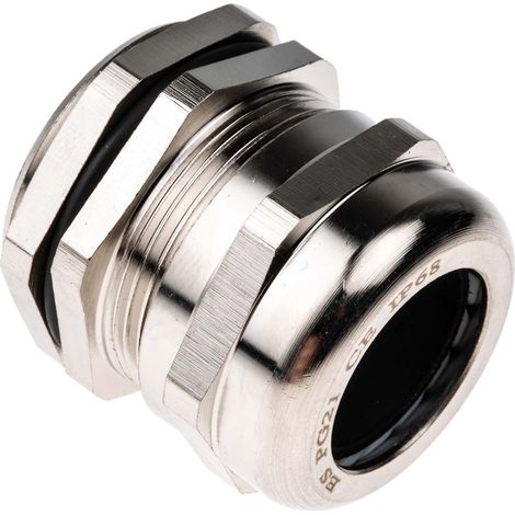Presse-étoupe PG21 en Laiton nickelé pour câble de 13mm à 18mm, avec contre-écrous, IP68 ( Prix pour Paquet de 5 ) (1/3)