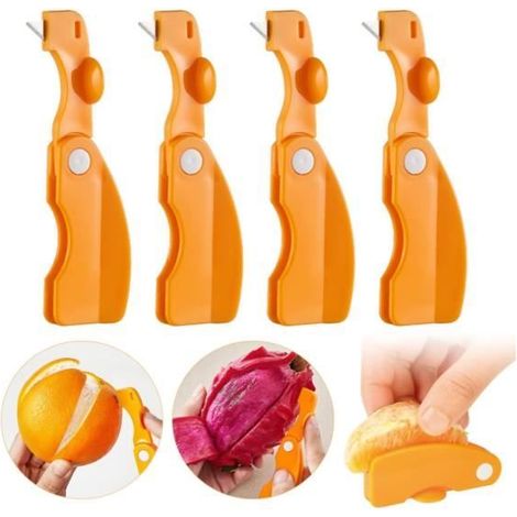Éplucheur d'Orange - 4Pcs - Résine ABS et Acier Inoxydable - Compatible Lave-Vaisselle - Design Ergonomique (1/4)