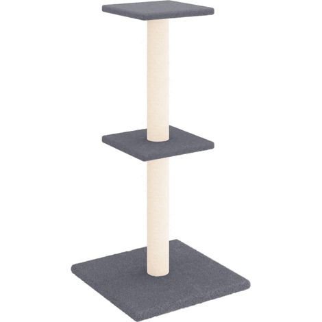 Árbol para gatos mueble torre trepar juguete rascador plataforma de escalada con rascadores de sisal oscuro 73 cm gris 020022703 (1/4)
