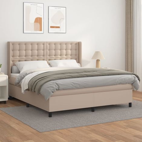 Cama box spring con colchón cuero sintético capuchino 180x200cm vidaXL (1/5)
