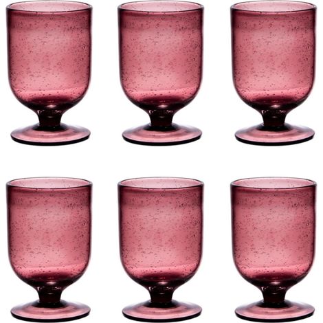 Table Passion - Verre à pied 25 cl Gordes bullé violet (lot de 6) (1/2)