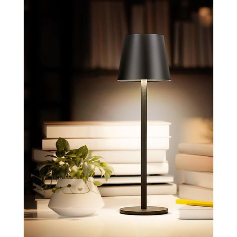 Lampe de table sans fil, lampe de table alimentée par batterie, lampe de table à batterie rechargeable tactile, lampe de table d'intérieur IP54 (1/5)