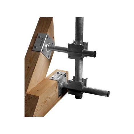 Support fixation charpente - TRIAX - DFC250 - Acier galvanisé - Pour mât Ø40–60 mm - Montage sur chevron et solive