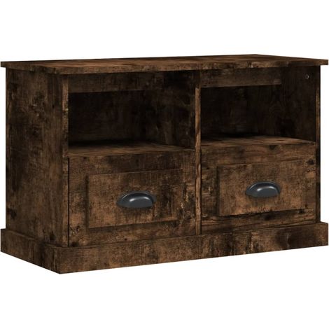 Mobile TV multimediale scaffale per televisione televisione buffet sala da pranzo soggiorno camera da letto rovere affumicato 80 x 35 x 50 cm derivati del legno marrone 020027390