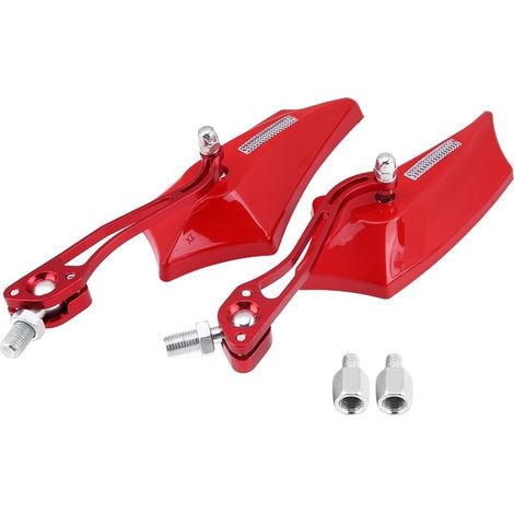 1 paire de rétroviseurs latéraux universels en alliage d'aluminium pour moto et Scooter, 10mm 8mm, rouge (1/5)