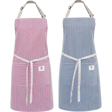 Set mit 2 verstellbaren Küchenschürzen aus Baumwolle für Damen und Herren