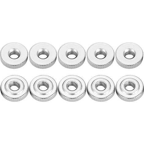 BEBUSINGOTO 10 tuercas moleteadas redondas, acero al carbono GB807, M5 (m5) (1/5)