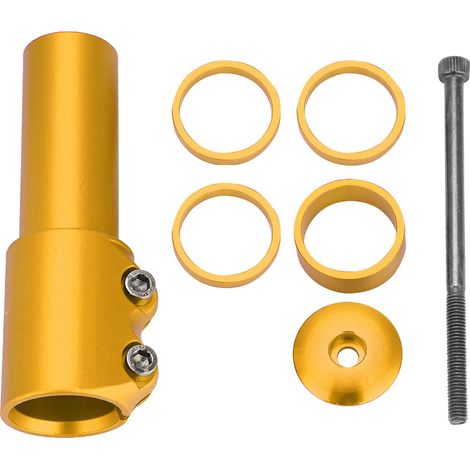 Potence de Vélo de Montagne Réglable en Hauteur, Extension de Guidon avec Adaptateur, Pièces de Rechange en Or (1/5)