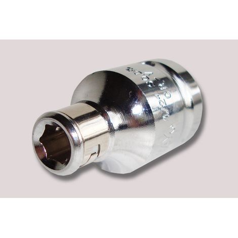 Adaptador Jonnesway 1/2" a punta hexagonal 5/16" S44H4208A para herramientas de precisión en mecánica y carpintería, fabricado en acero cromo-vanadio
