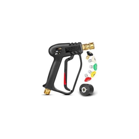 Pistola de hidrolavadora de alta presión de 4000 PSI con 5 boquillas intercambiables, pistola de lavado a presión con conexión rápida de 1/4" y acoplador M22 - Crezuo